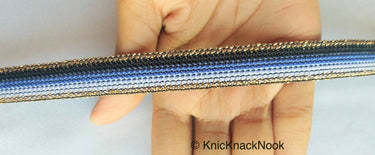 Black, Blue, White And Bronze Thread Lace Trim